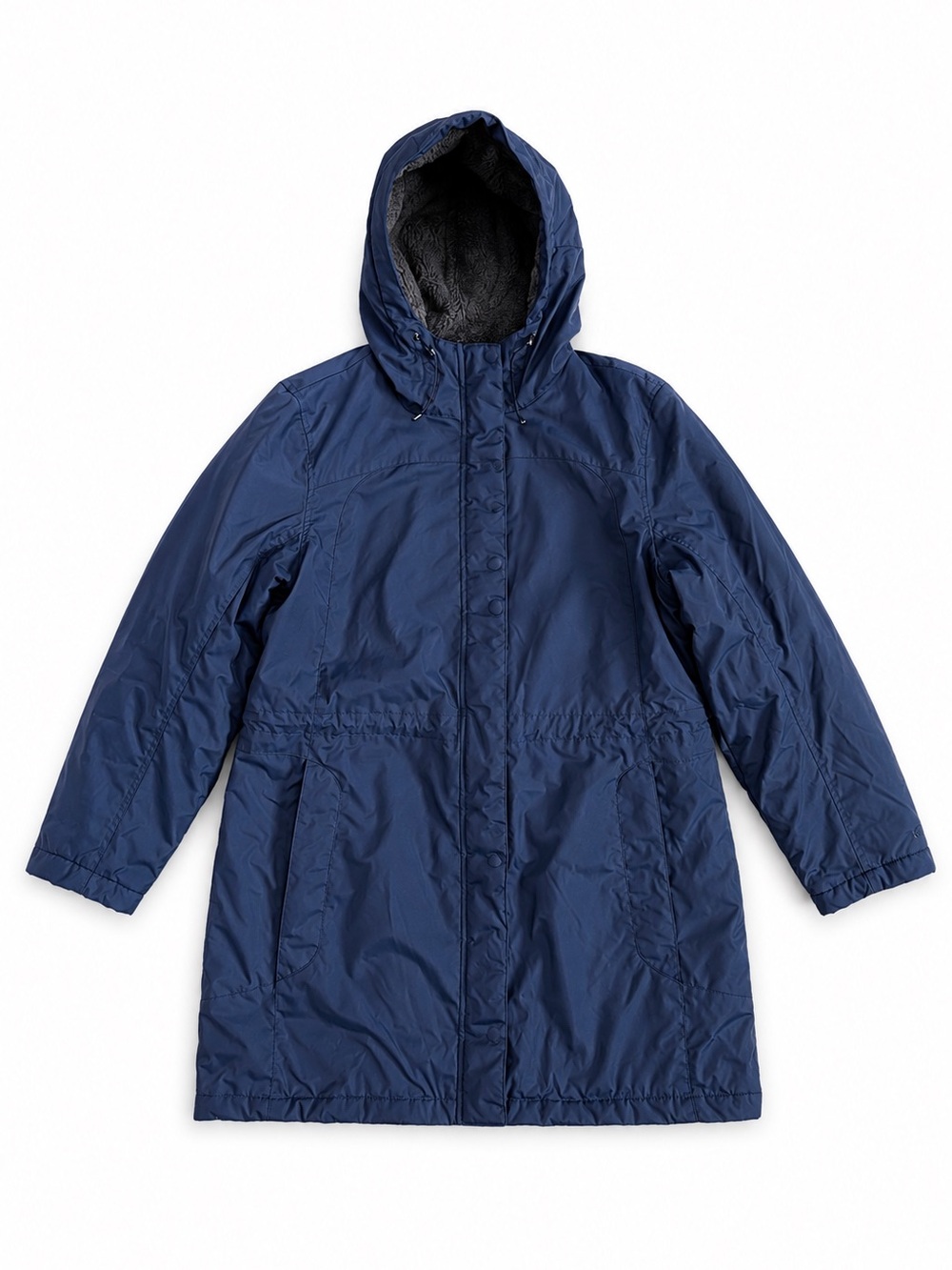 L.L. Bean Sherpa Fleece Lined Hooded Parka Warm Winter Coat Navy Blue XL